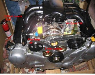 Engine components removed